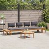 vidaXL Garden Bench Set with Cushion with Storage 5 pcs Brown and Grey