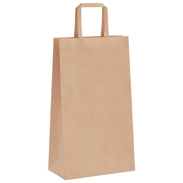vidaXL Paper Bags 250 pcs with Handles Brown 21x11x36 cm