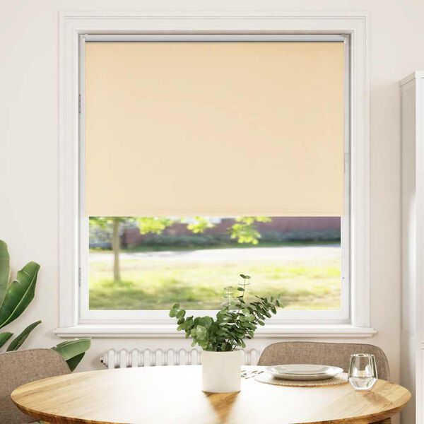 vidaXL Roller Blind Blackout Beige 90x175 cm Fabric Width 85.7 cm Polyester