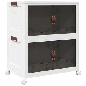 vidaXL Stackable Storage Box with Wheels 2-Tier 75 L 64x40x76 cm