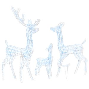 vidaXL Acrylic Reindeer Family Christmas Decoration 300 LED Cold White