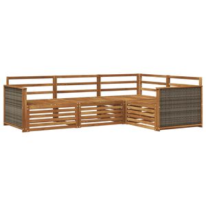 vidaXL Outdoor Sofa Set 4 pcs Natural Solid Acacia Wood