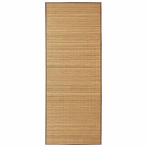 Rectangular Brown Bamboo Rug 80 x 200 cm