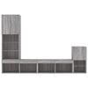 vidaXL 4 Piece TV Wall Units with LED Grey Sonoma Engineered Wood