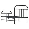 vidaXL Metal Bed Frame without Mattress with Footboard Black 80x200cm