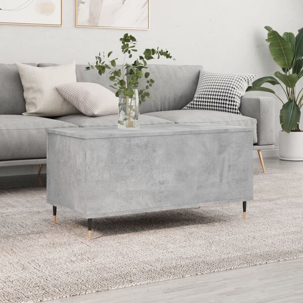 vidaXL Coffee Table Concrete Grey 90x44.5x45 cm Engineered Wood