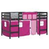 vidaXL Kids' Loft Bed with Curtains without Mattress Pink 80x200cm