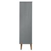 vidaXL Bookcase MOLDE Grey 90x35x133,5 cm Solid Wood Pine