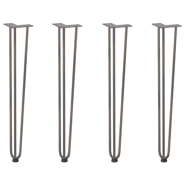 vidaXL hairpin legs for console tables for Console Table 4 pcs Natural Steel 72 cm Solid Steel
