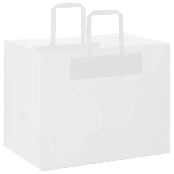 vidaXL Paper Bags 250 pcs with Handles White 32x22x24 cm
