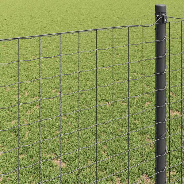 vidaXL Euro Fence Grey 1.6 x 10 m PVC-coated iron