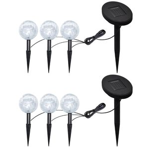 vidaXL Garden Lamp | Set of 6 | White | Plastic | Small | Solar | Garden Lamp