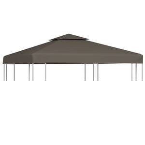 vidaXL 2-Tier Gazebo Top Cover 310 g/m&sup2; 3x3 m Taupe