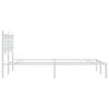 vidaXL Metal Bed Frame without Mattress with Headboard White 120x190cm