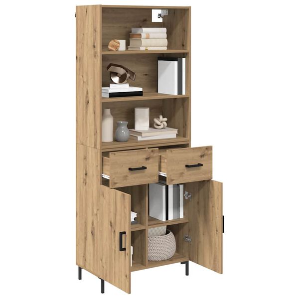 vidaXL Highboard Artisan Oak 69.5 x 34 x 180 cm Engineered Wood
