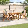 vidaXL 5 Piece Garden Dining Set Solid Wood Acacia and Textilene