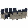 vidaXL Garden Dining Set 9 pcs Grey Poly Rattan
