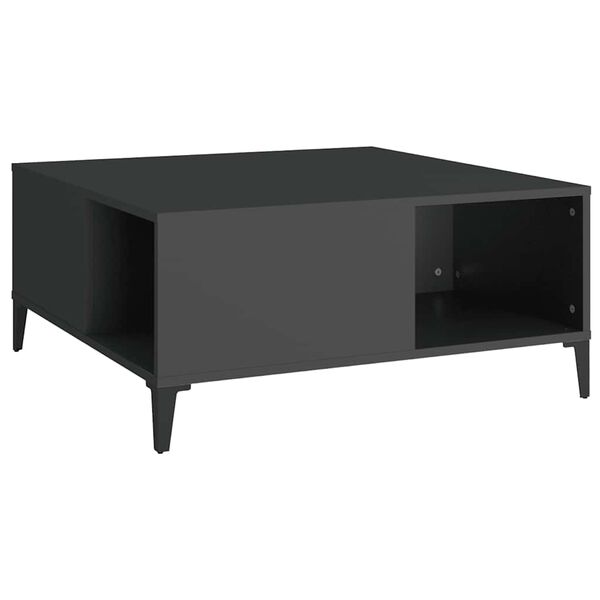 vidaXL Coffee Table Black 80x80x36.5 cm Engineered Wood