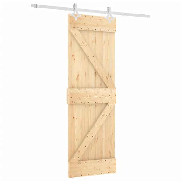 vidaXL Sliding Door with Hardware Set 70x210 cm Solid Wood Pine