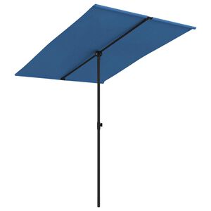 vidaXL Garden Parasol with Aluminium Pole 2x1.5 m Azure Blue
