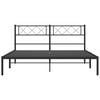 vidaXL Metal Bed Frame without Mattress with Headboard Black 140x190cm