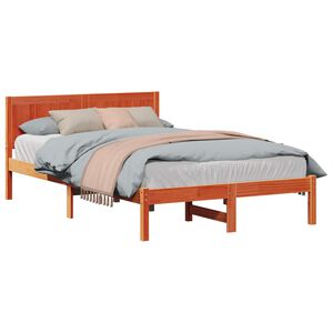 vidaXL Bed Frame Brown 140 x 190 cm Solid Pine wood