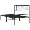 vidaXL Metal Bed Frame without Mattress with Headboard Black 80x200cm