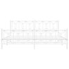 vidaXL Metal Bed Frame without Mattress with Footboard White 200x200cm
