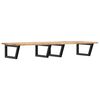 vidaXL Basin Shelf Wall Mounted Steel and Solid Wood Acacia