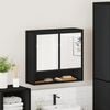 vidaXL Bathroom Mirror Cabinet Black 65x20x60 cm Engineered Wood