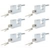 vidaXL Padlock 6 pcs Silver 8.7 x 1.9 x 5.5 cm Iron