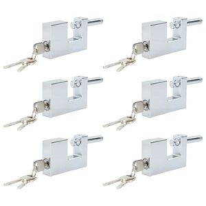 vidaXL Padlock 6 pcs Silver 8.7 x 1.9 x 5.5 cm Iron