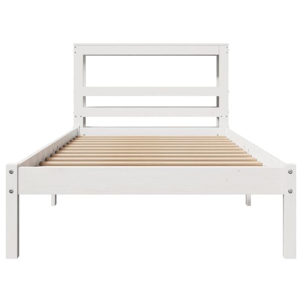 vidaXL Bed Frame without Mattress White 90x200 cm Solid Wood Pine