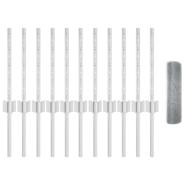 vidaXL Fence and Post Silver 0.4 x 25 m Steel