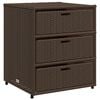 vidaXL Garden Storage Cabinet Brown 55x59x69 cm Poly Rattan