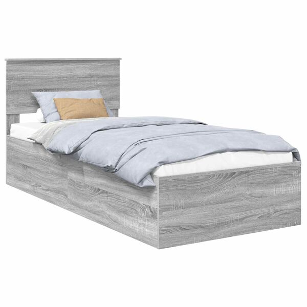 vidaXL Bed Frame Grey Sonoma 75 x 190 cm Engineered Wood