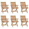 vidaXL 7 Piece Garden Dining Set Solid Teak Wood