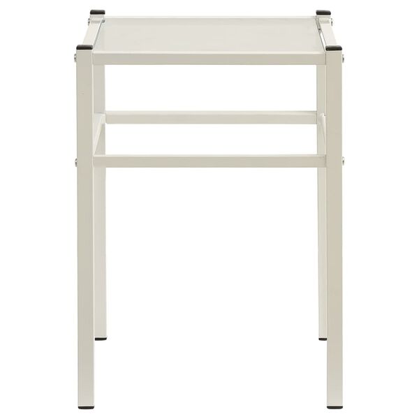 vidaXL Bedside Cabinet White&Transparent 42.5x33x44.5 cm Metal & Glass
