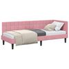vidaXL Corner Bed Frame with Headboard Pink 80 cm x 200 cm Velvet