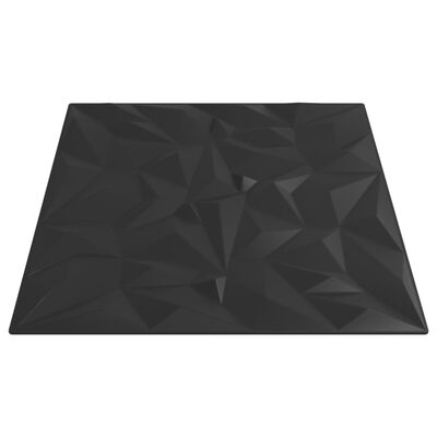 vidaXL Wall Panels 12 pcs Black 50x50 cm XPS 3 m² Amethyst
