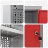 vidaXL Tool Cabinet and Pegboard Set 3 pcs Red 100 x 20 x 115 cm Steel
