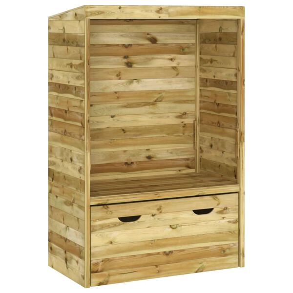 vidaXL Strandkorb with Drawer 112x60x168 cm Solid Wood Pine