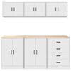 vidaXL Garage Cabinets 6 pcs White Engineered Wood