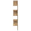 vidaXL Wall Corner Shelf Artisan Oak 20x20x127.5 cm Engineered Wood