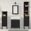 vidaXL Bathroom Furniture Set with Shelf 4 pcs Black Engineered wood