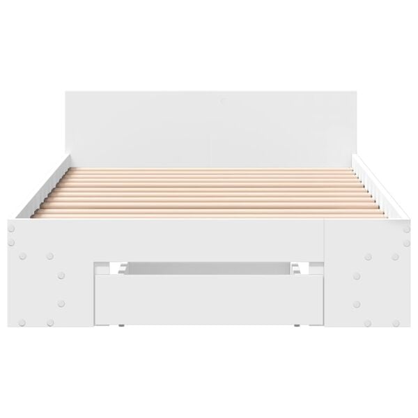 vidaXL Bed Frame with Drawer without Mattress White 90x190 cm Single