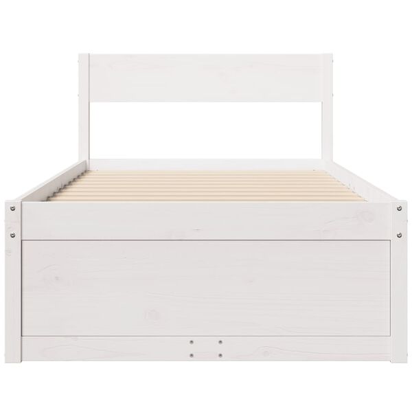 vidaXL Bed Frame without Mattress White 100x200 cm Solid Wood Pine