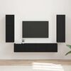 vidaXL TV Cabinet Set Wall-mounted 4 pcs Black Engineered Wood