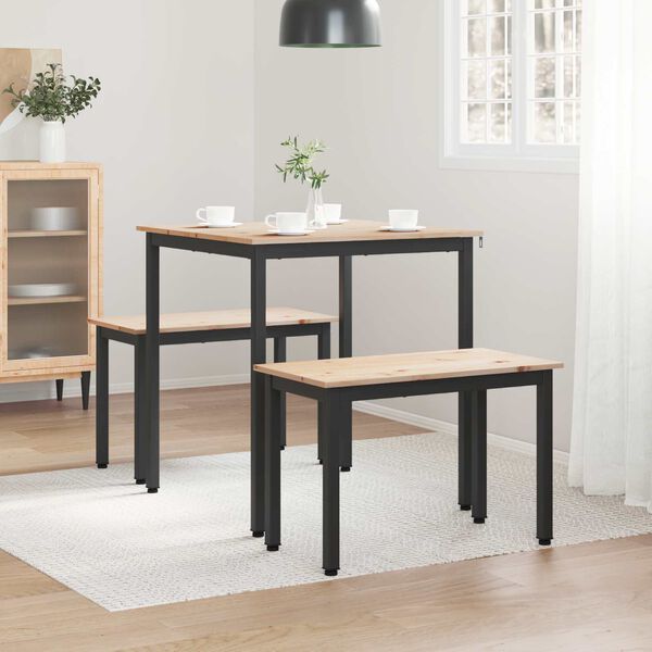 vidaXL Dining Table Natural 70 x 70 x 75 cm Solid Pine Wood