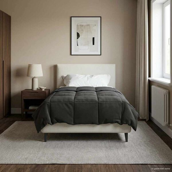 vidaXL Summer Duvet Quilted Anthracite 155 x 220 cm Microfiber